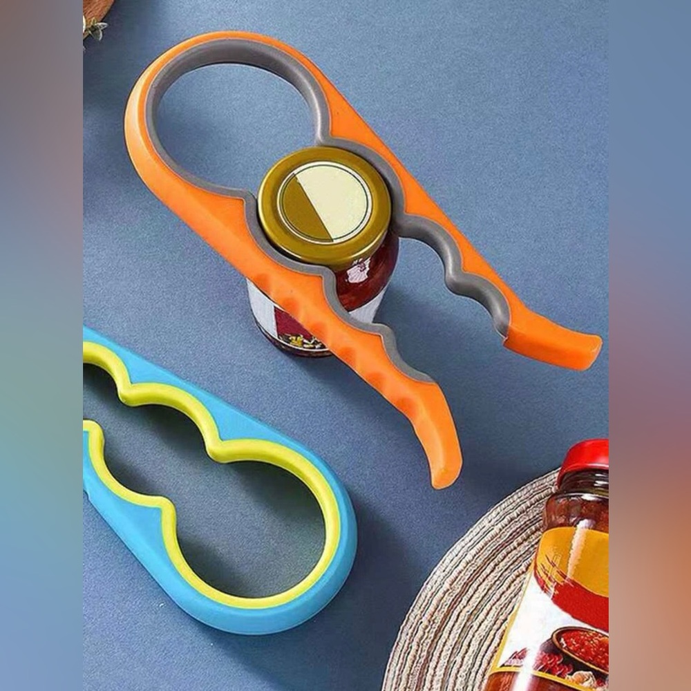 1pc Multifunctional 4-in-1 Can/Jar/Bottle Opener…New in Packaging…Multicolored